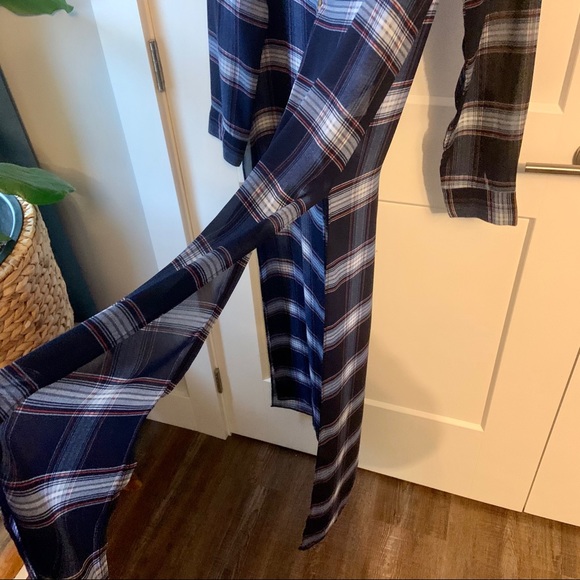 Long sheer plaid shirt - Picture 3 of 4